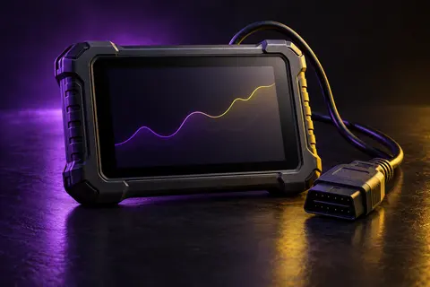 Diagnostic tablet and OBD connector — service illustration